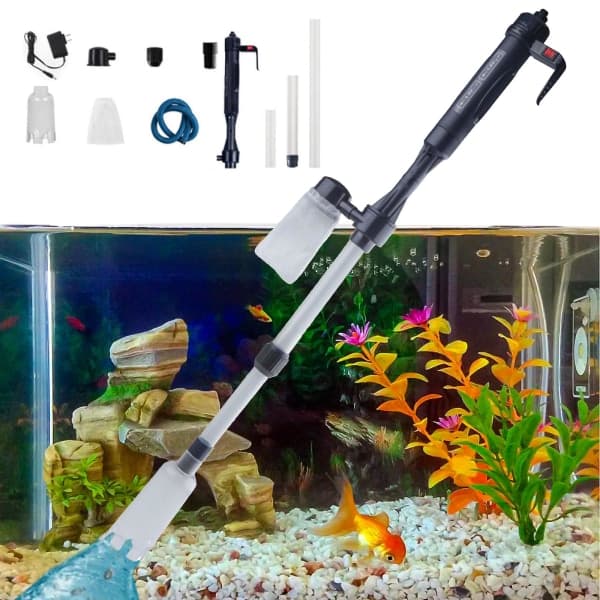 4-i-1 Elektrisk Akvarium Grusrenser, Automatisk Hvert & Sandvasker [JUN]