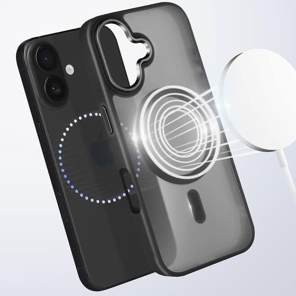 MagSafe-deksel for iPhone 16 Plus Matt Bakside Frostet, Svart