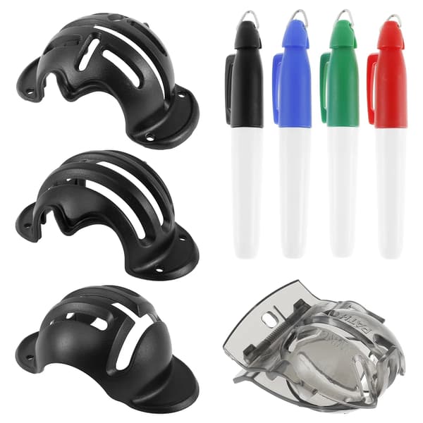 Golf Ball Alignment Tool Kit with Line Drawing Template and 4 Marker Pens for Golf Training and Putting
