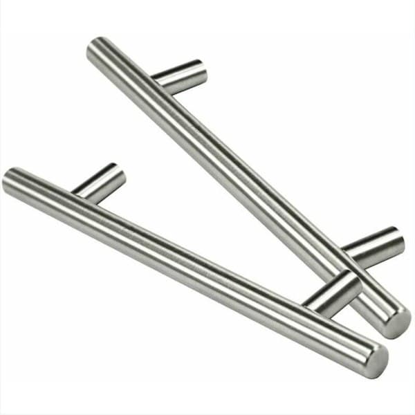 10 pcs 96mm Stainless Steel T-Handle for Kitchen, Ø12mm Cabinet Door Handle with Screws