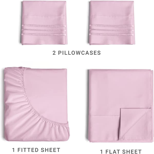 4-piece Queen Size Sheet Set - Breathable & Cooling Sheets - Hotel Quality