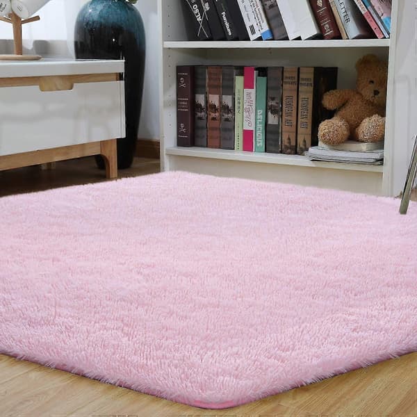 Tæppe til kollegieværelse, sekskantet tæppe til legehus, prinsessetelt, børnelegeplads, diameter 1,4 m, rosa