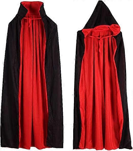 Vampire Cape with Stand-up Collar, Reversible for Halloween Costume, Theme Party, Cosplay