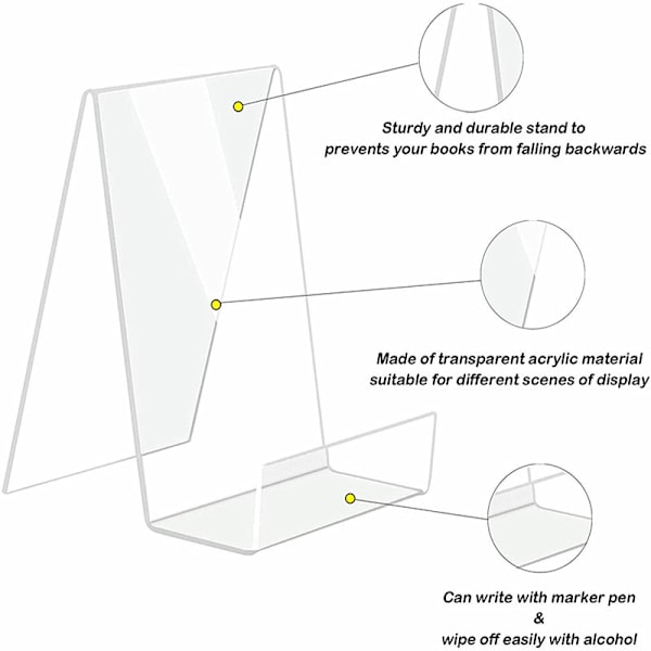 5-pack Akryl Bokstöd, Transparent Bokdisplayställ