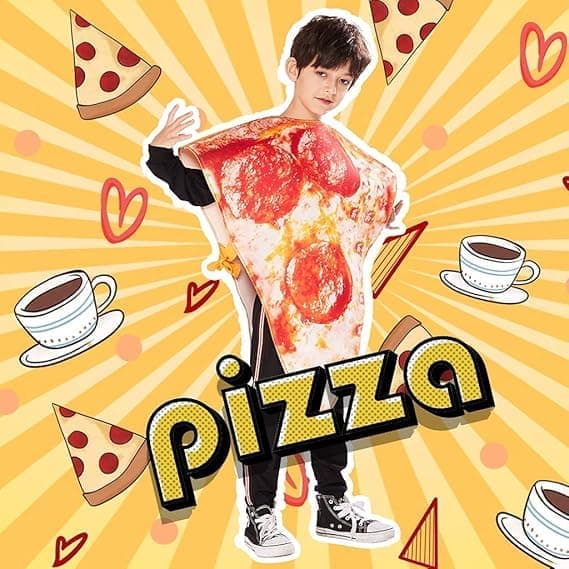 Barn Pizza Bit Halloween Kostym, Rolig Mat Kostym för Barn, Cosplay