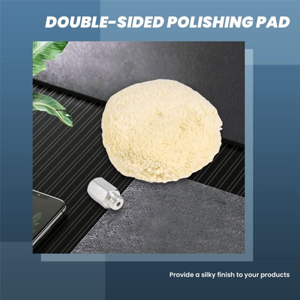 7-inch Double Sided Wool Polishing Pad with 5/8-inch Bolt (1-Pack)