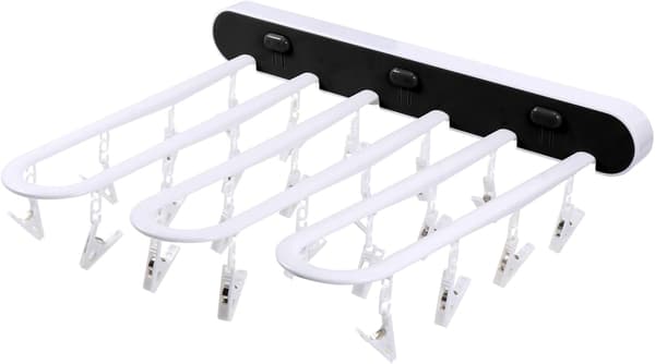 Foldable Clothes Hanger with Clips for Underwear, Socks, Bras, Towels
