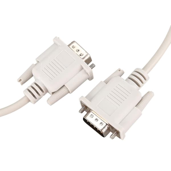 1,4 m RS232 DB9 9-pin hann til VGA Video 15-pin hann adapterkabel Lys grå
