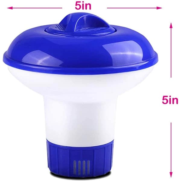 Flydende dispenser klortabletter boblebad pool spa, flydende poolklor, klortabletholder (5 tommer)
