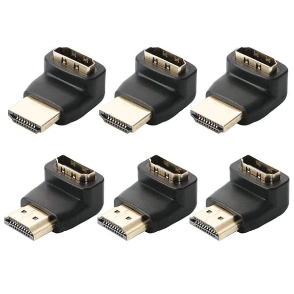 6 kpl suorakulmaista HDMI-liitintä, 90 astetta ja 270 astetta HDMI