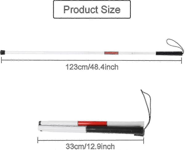 Blindestok, Hvid Stok, Gåstok til Blinde, Foldbar Blindestok