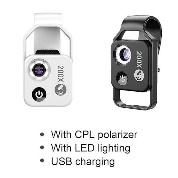 Nanozoom 200x Förstoringszoom, Nanozoom Högteknologisk Clip-On Lins, Nano Zoom 200x för iPhone, Nanozoom Mobiltelefonlins