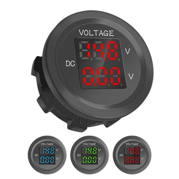Rødt Lys 12v-24v Bil LED Display Digital Dobbelt Spændingstester Vandtæt 3-Cifret Voltmeter Til Bil