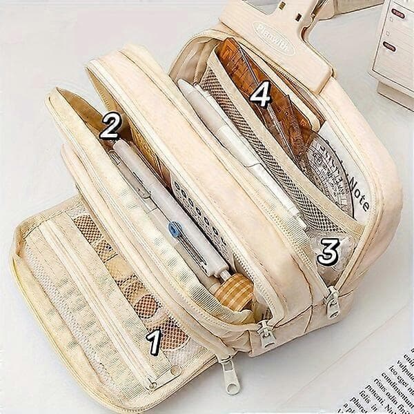 Pencil Case with Large Capacity and Multifunctional Design, Suitable for School and Office