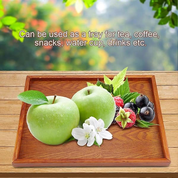 Wooden Tray Rectangular Serving Tray Table Plate Snacks Food Storage Dish for Hotel and Home (36*27cm)