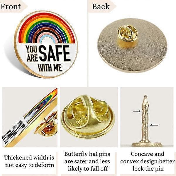 Du Er Sikker Hos Mig Pride Broche Regnbue Slagstift Dekoration