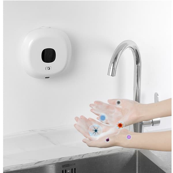 Väggmonterad Automatisk Skumtvåldispenser - Beröringsfri Infraröd Sensor, Perfekt för Hem & Hotell White White White
