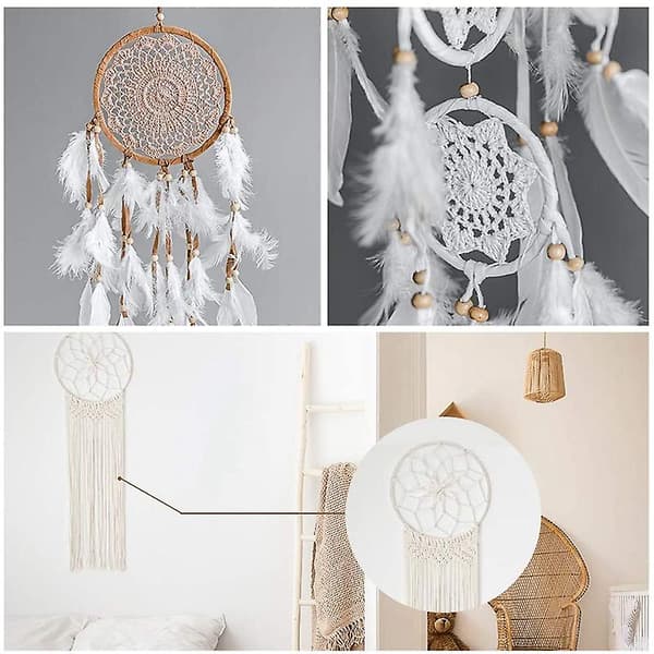 12 Bambu Träringar med Blommönster för Makraméhantverk, DIY Kransdekoration, Drömfångare