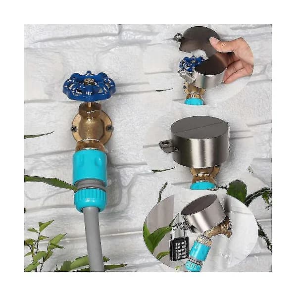 Outdoor Faucet Lock System - Check Valve Lock - Prevent Water Theft With Protection And Combination Lock, Stop Unauthorized Use
