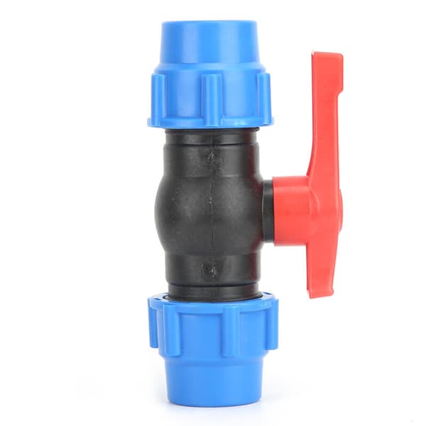 4-delt PE lige kugleventil stopventil til haveslangefittings tilbehør (2,5 cm)