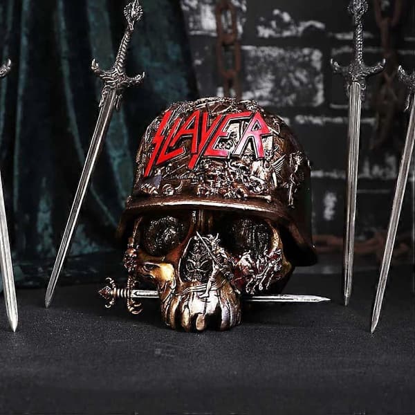 Slayer Skull Box Dødninghodehjelm Killer Fear Dødninghode Dødninghodeboks Harpiks Ornament Pynt