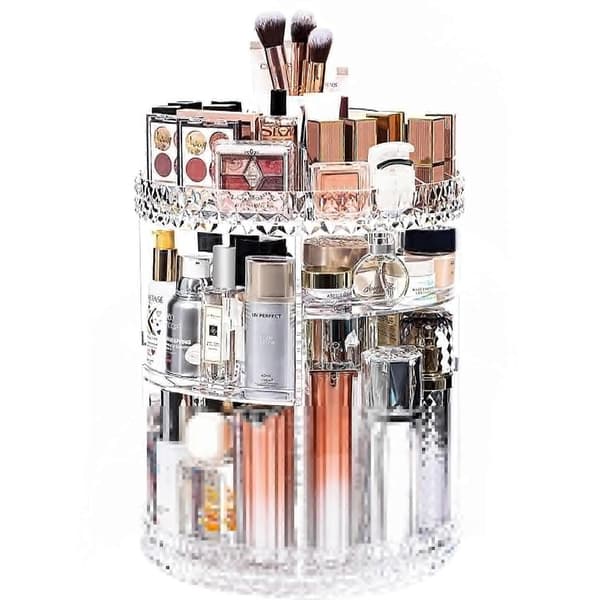 Tizzy Makeup Organizer, 360 Graders Roterende Kosmetikopbevaring, Justerbar