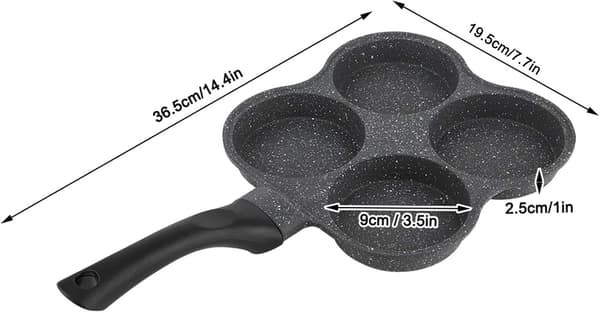 4-hulls eggpanne, pannekakepanne, aluminium non-stick pannekakepanne egg F