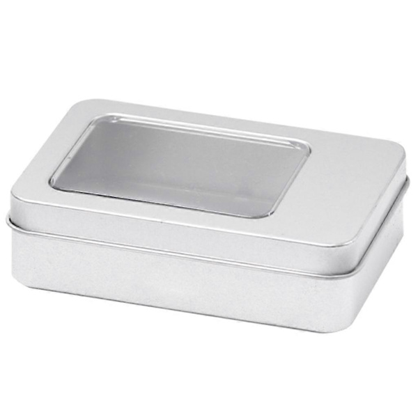 Rectangular Coin Holder Box Small Metal Silver Color Jewelry Key Storage Box B B