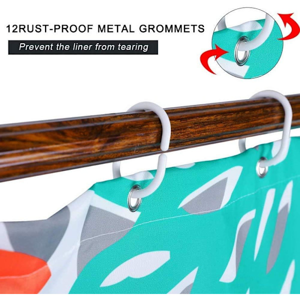 Didi Hou Orange Duschdraperi Vattentätt Polyestertyg Dusch