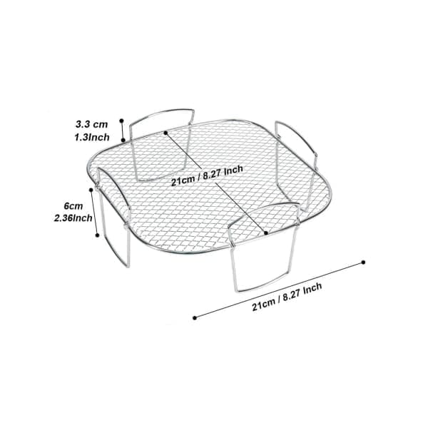 Airfryer Tilbehør 304 Rustfrit Stål Firkantet Rist