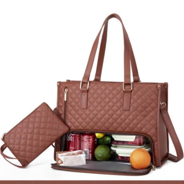 Isoleret madkasse til kvinder, Crossbody-computertaske til kvinder 42*30*18cm