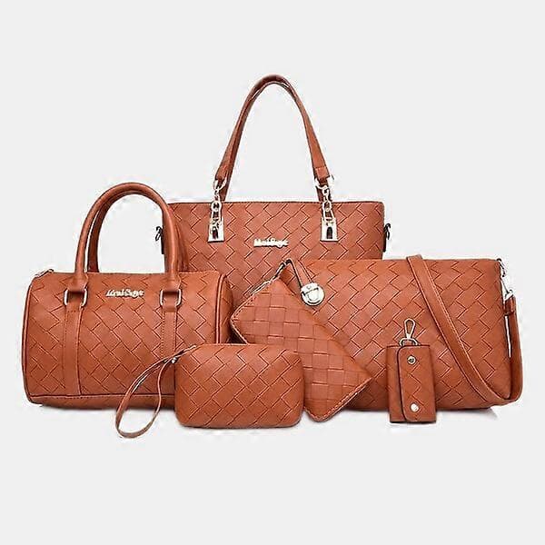 Solid color lace six-piece crossbody bag set, practical and durable
