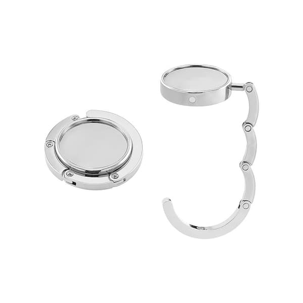 4x Handbag Hook - Foldable Metal Bag Hook - Perfect for Hanging Handbags on Tables or Desks - Silver