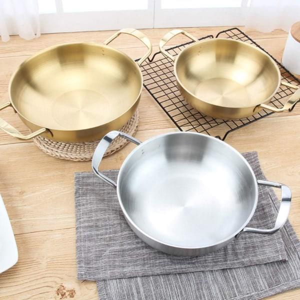 CDQ Hushålls Stekpanna i Rostfritt Stål med Två Handtag (Gyllene) Guld