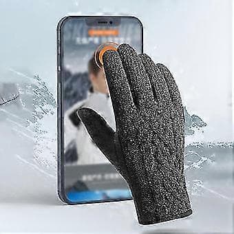 Men's Windproof Winter Gloves with Touchscreen - Thick, Warm & Fleece-Lined for Cycling, Riding, Work, Hiking, Skiing