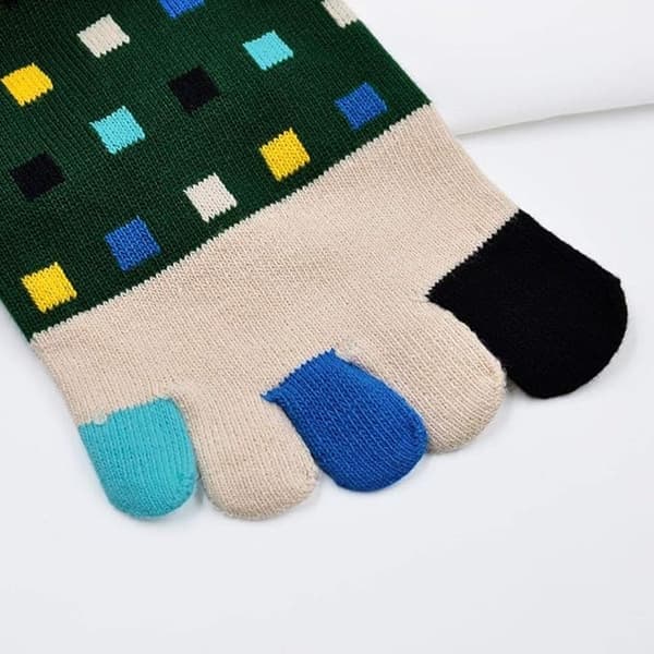 Tåstrømper - 5 par - Tåstrømper - Toesocks - Strømper - Strømper - Bomuld - Yogastrømper - Glat tåsøm - Ingen irriterende sømme - Løbe-tåstrømper