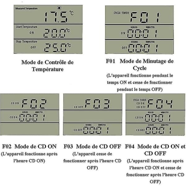 Plug-in Termostat Digital Temperaturkontroll Värme Kylning Med Sond, LCD Plug Temperaturkontroll Timer För Akvarium Inkubator Växthus
