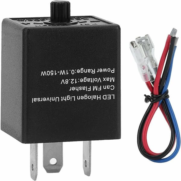 LED Flasher Relay, 12V 24V 3-Pin Adjustable LED Flasher Relay for Motorcycle/Car