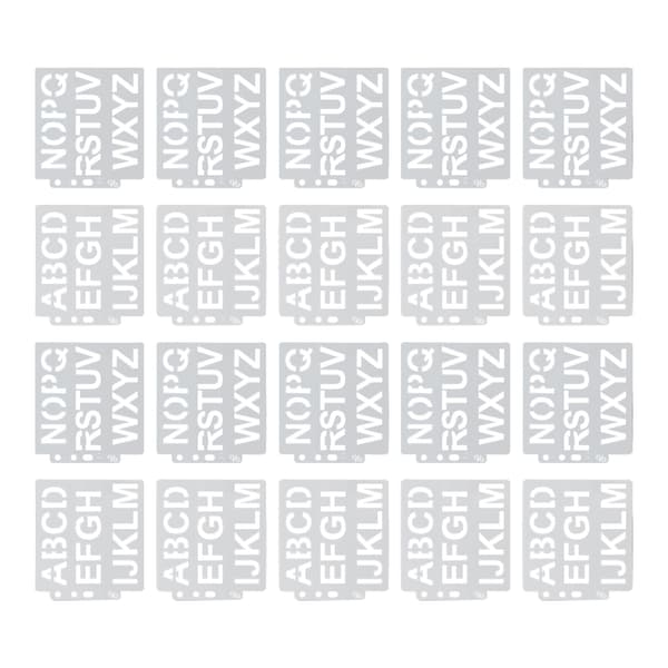 20 Pcs Painting Stencils Hollow Letter Patterns Stippling Drawing Board Auxiliary Tools