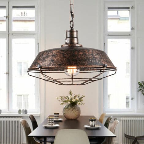 Industriel Vintage Loftlampe, Retro Pendellampe til Køkken Stue[JUN]
