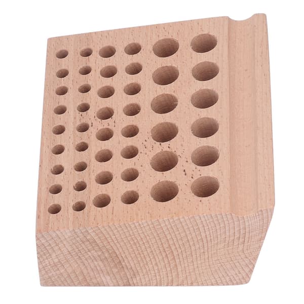 Leather Tool Holder 46 Holes Beech Wood Professional Leather Tool Organizer Storage Box for Leather Craft Tools