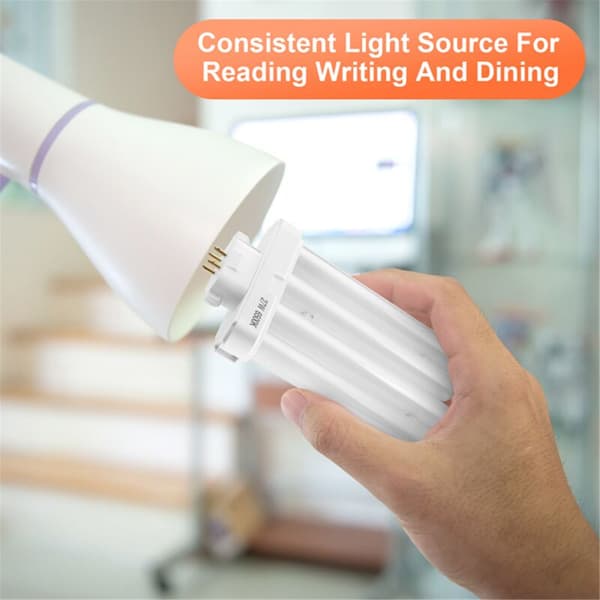 220V 27W 4-Pin Rows 6500K Double-H Compact Fluorescent Tube Light Source