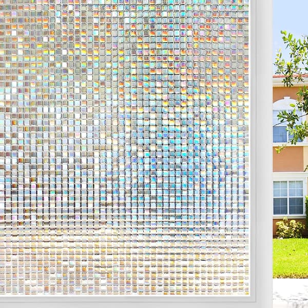 Mosaic Pattern Window Decals, Frosted Glass, Transparent and Opaque