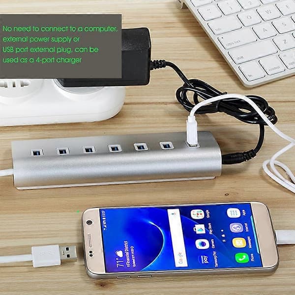 Dokkingstasjon Multifunksjonell Høyhastighetsoverføring Plug Play 7 i 1 USB3.0 B Hann A Hunn Mini Kabel Hub Adapter for Bærbar PC