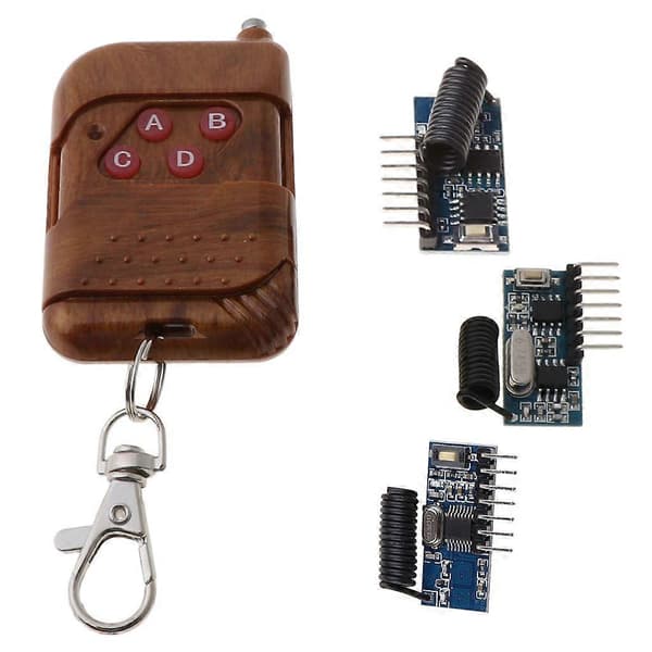 RF trådløs fjernkontroll 433 MHz 4 kanaler med dekodingsmodulkort