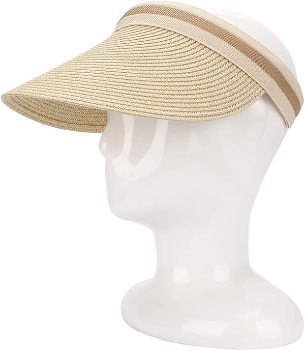 Bredskygget strandstrå golf solhat sommer kasket til kvinder (beige)