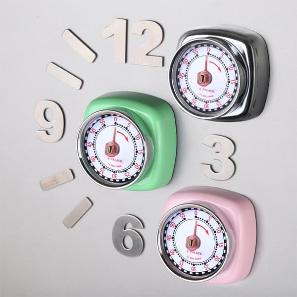 Magnetisk Retro Kjøkkentimer (Rosa), Klassisk Mekanisk Matlaging
