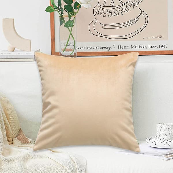 Pudebetræk 45*45cm, 2-pak hyggelige bløde firkantede pyntepudebetræk Beige Beige Beige