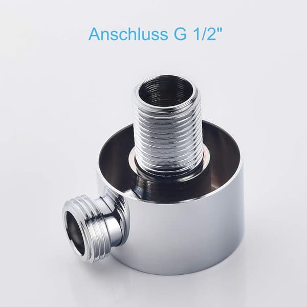 Round Hose Connector Chrome Wall Connection Angle Brass Universal 1/2\" Sand Coupling Shower Wall Connector for Hand Shower