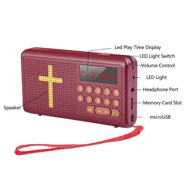 Audios Raamatunsoitin Raamattu Puhuva King James Version Raamattu Audiossoitin [Db] Punainen Red